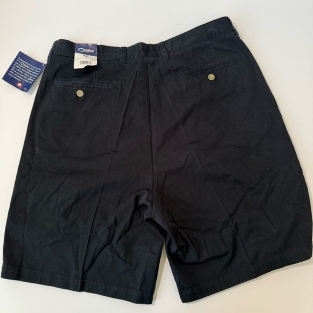 Catalina Mens‎ 36 X 9 Black Pleated Cotton Navigator Shorts - Picture 4 of 6